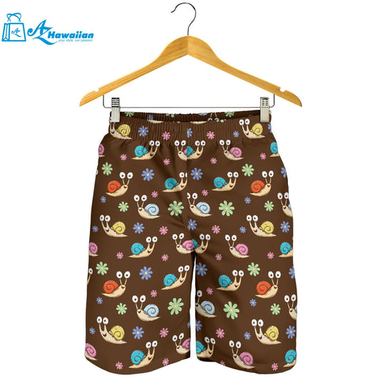 Snail Pattern Print Design 03 Men Shorts