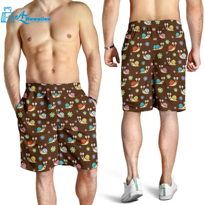 Snail Pattern Print Design 03 Men Shorts