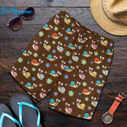 Snail Pattern Print Design 03 Men Shorts