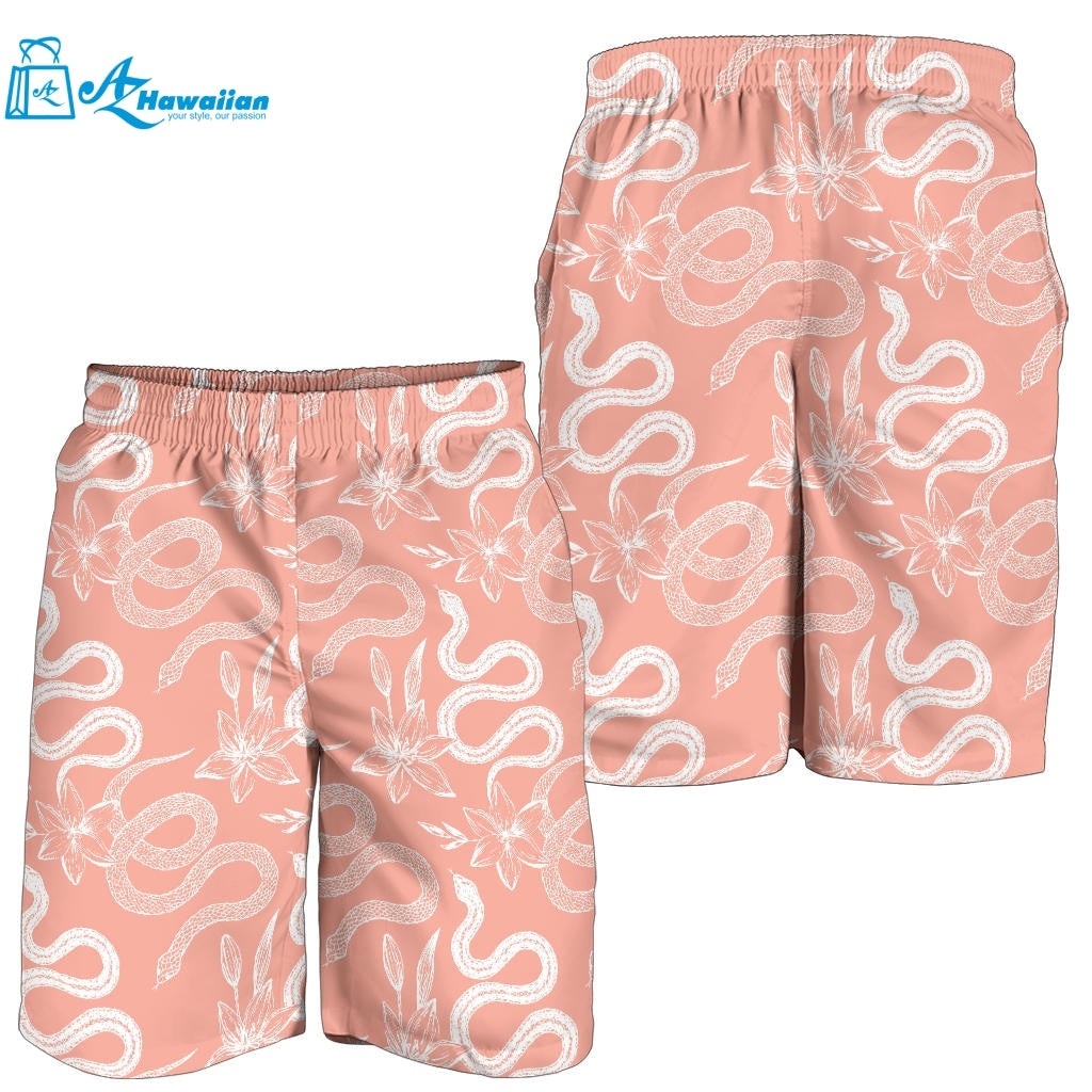 Snake Lilies Flower Pattern Men Shorts