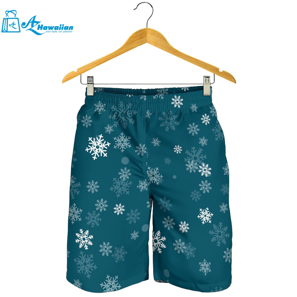 Snowflake Pattern Dark Background Men Shorts