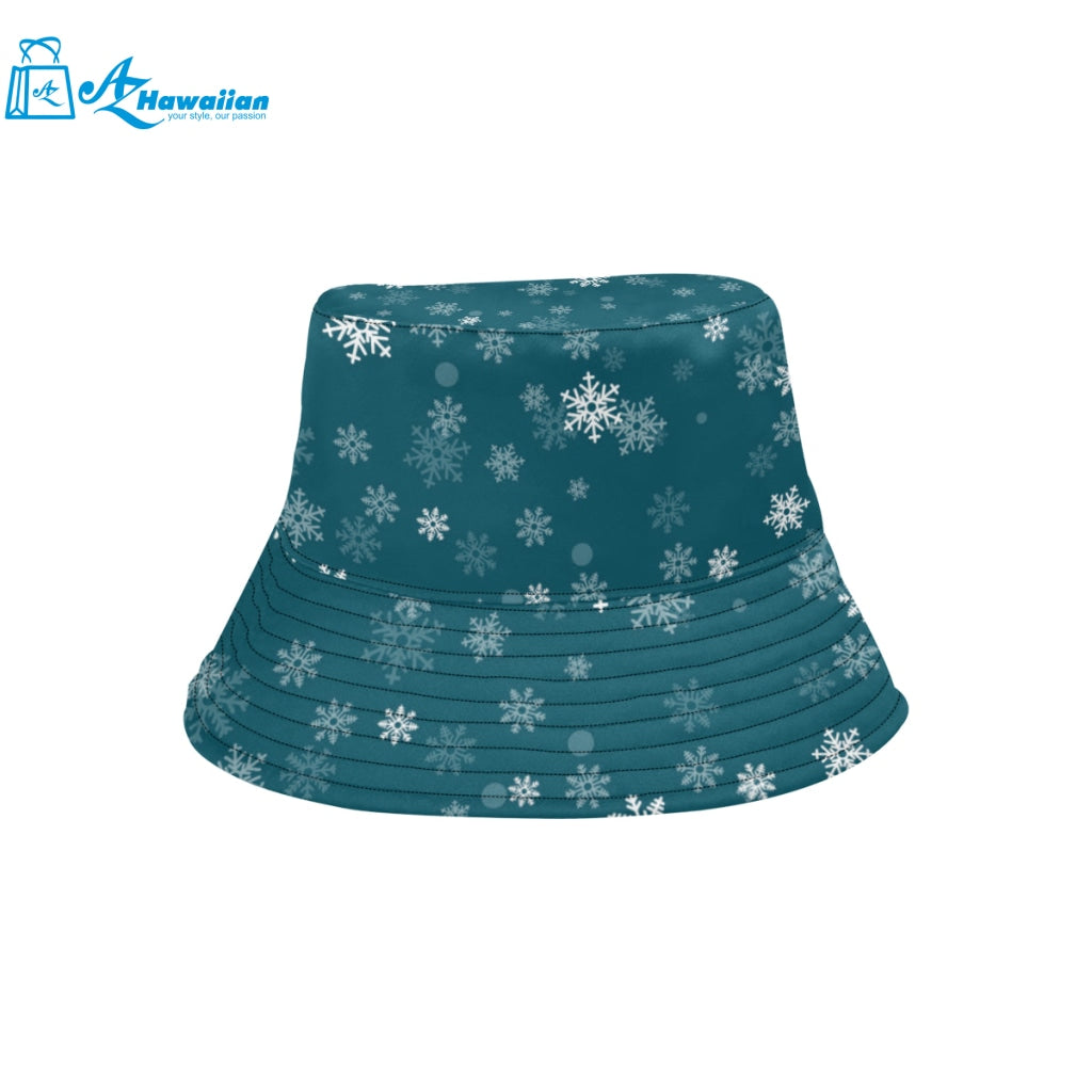 Snowflake pattern dark background Unisex Bucket Hat