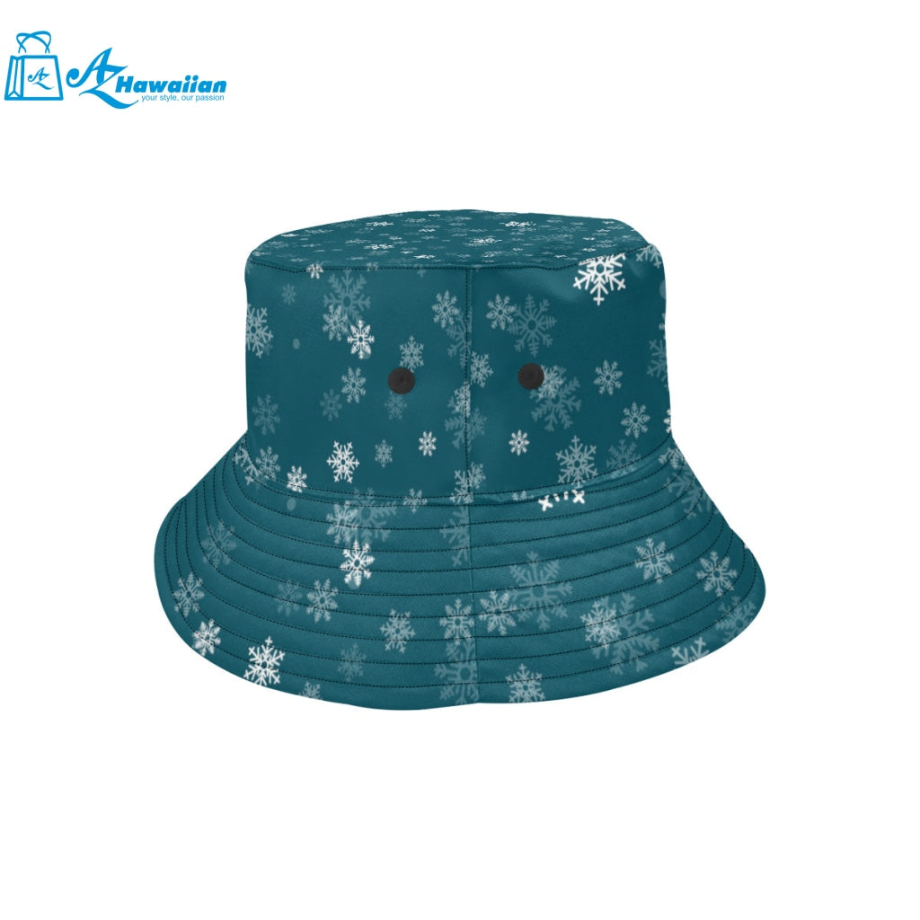 Snowflake pattern dark background Unisex Bucket Hat