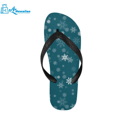 Snowflake pattern dark background Unisex Flip Flops