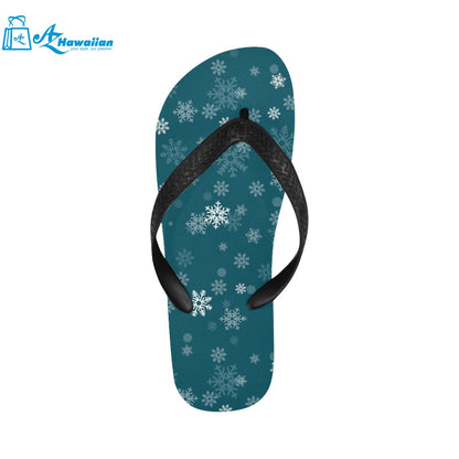 Snowflake pattern dark background Unisex Flip Flops