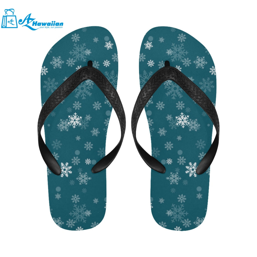 Snowflake pattern dark background Unisex Flip Flops