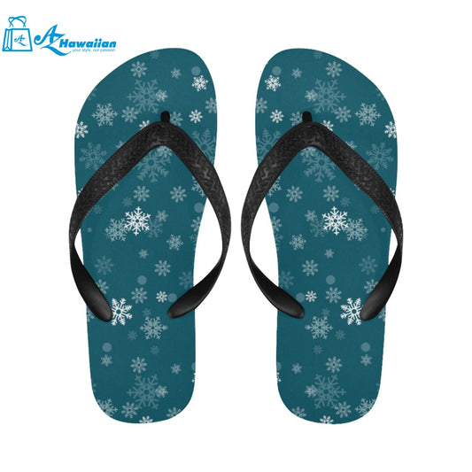 Snowflake pattern dark background Unisex Flip Flops