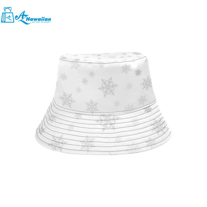 Snowflake pattern white background Unisex Bucket Hat