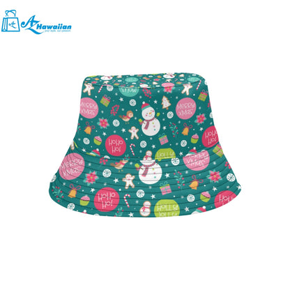 Snowman bird decorative elements christmas pattern Unisex Bucket Hat