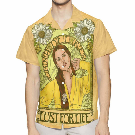 So Beautiful Lana Del Rey Singer Fan Gift,Lana Del Rey Singer Hawaiian Graphic Print Short Sleeve 