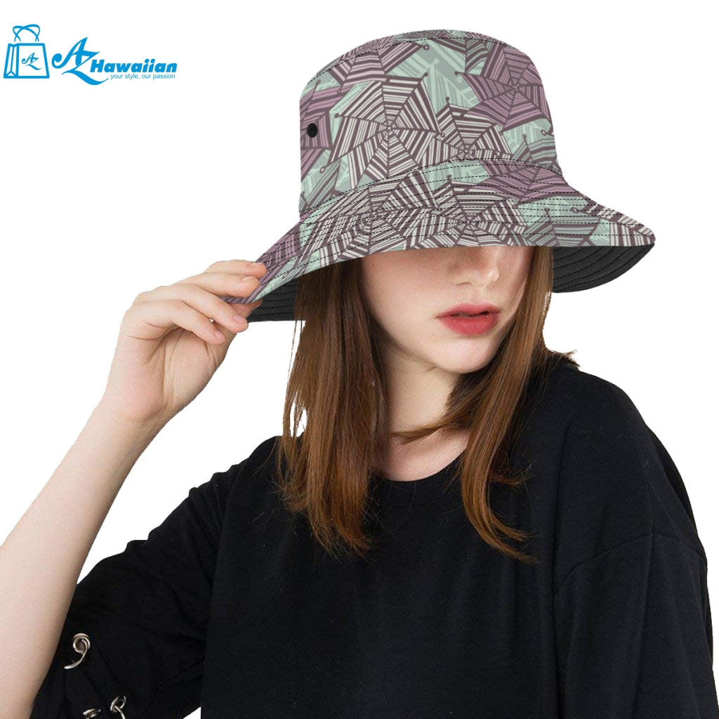 Spider web cobweb design color pattern Unisex Bucket Hat