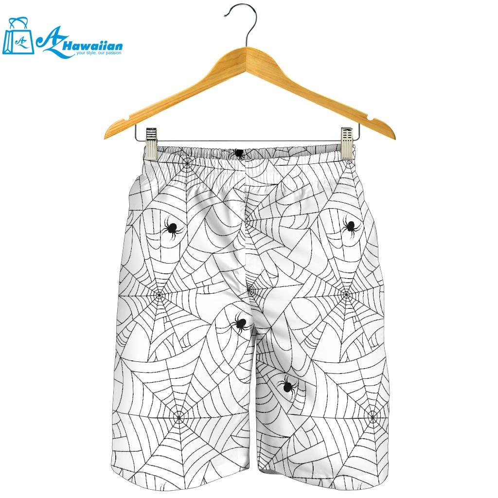 Spider Web Cobweb Pattern White Background Men Shorts