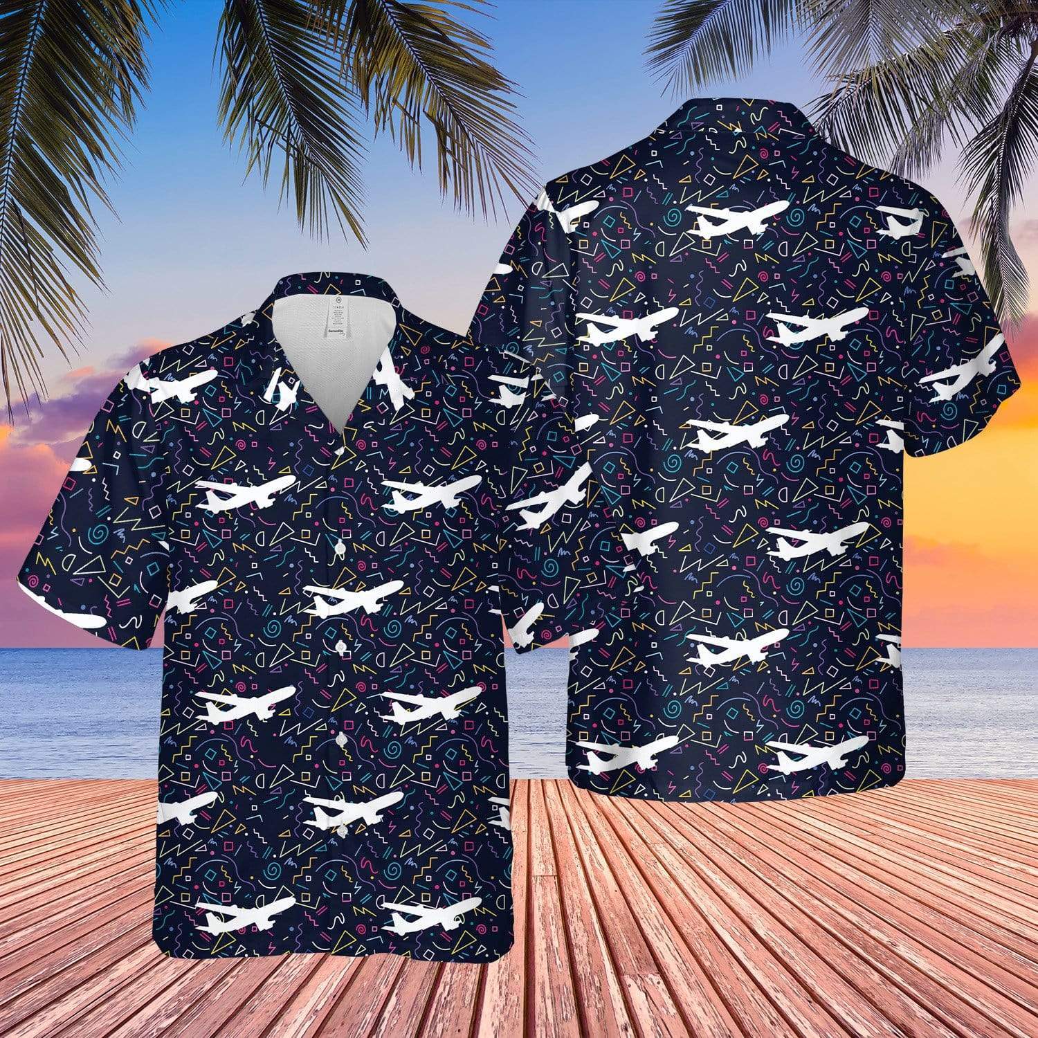 Amazing Airplane Unisex Hawaiian Aloha Shirts #14621V