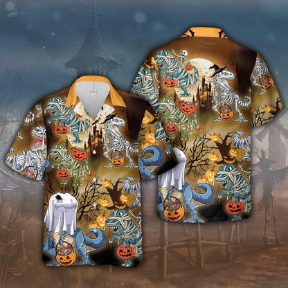 Amazing Halloween Dinosaur Hawaiian Aloha Shirts #2909V