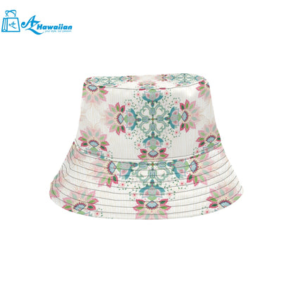 Square floral indian flower pattern Unisex Bucket Hat