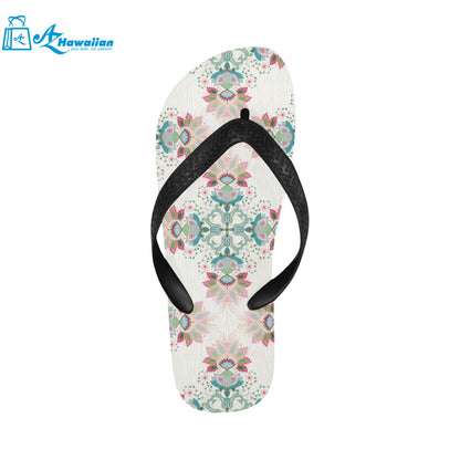 Square floral indian flower pattern Unisex Flip Flops