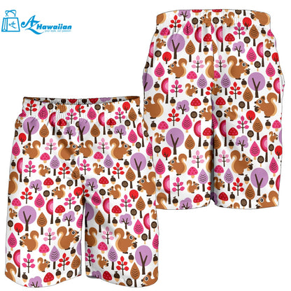 Squirrel Pattern Print Design 02 Men Shorts