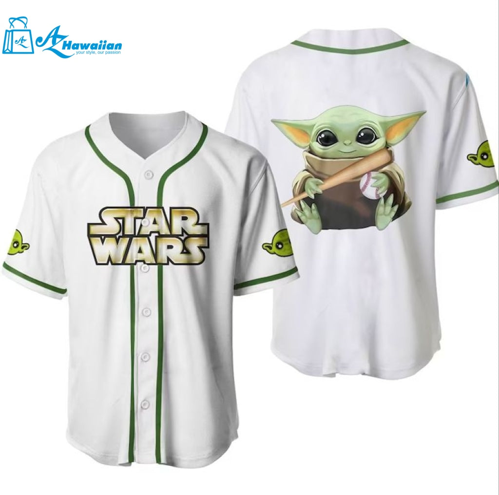 Star Wars Baby Yoda All Over Print 3D Unisex Baseball Jersey