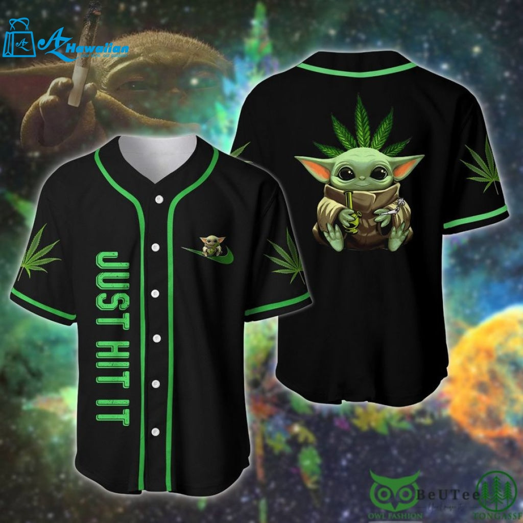 Star Wars Baby Yoda Just Hit It Baseball Jersey