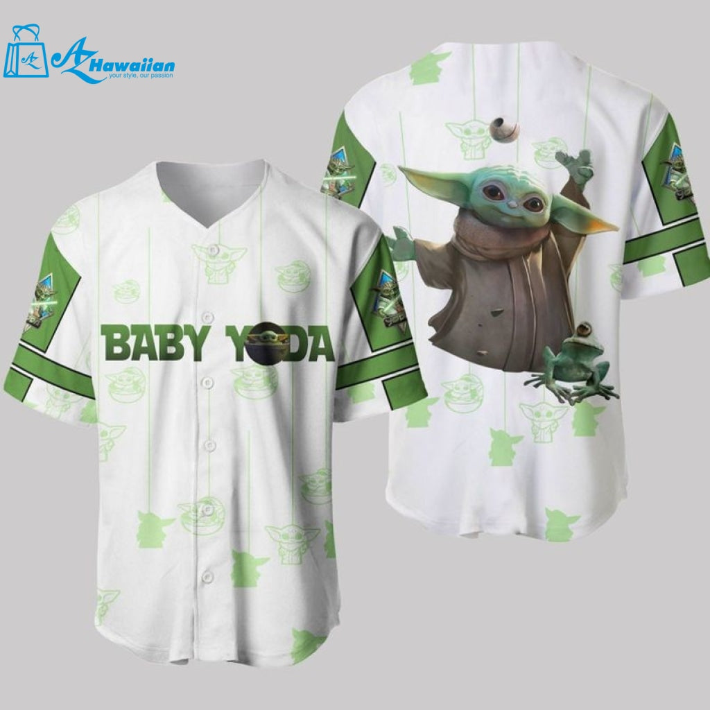 Star Wars Baby Yoda Pattern All Over Print 3D Unisex Baseball Jersey