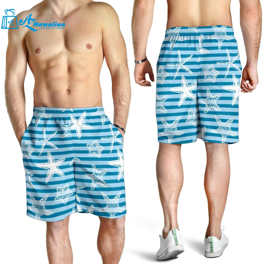 Starfish Blue Blackground Men Shorts