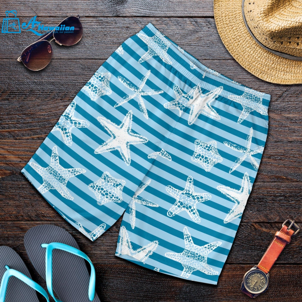 Starfish Blue Blackground Men Shorts