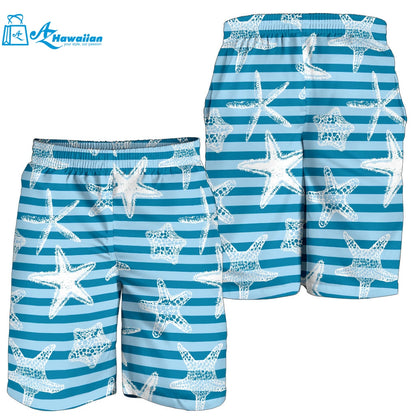 Starfish Blue Blackground Men Shorts