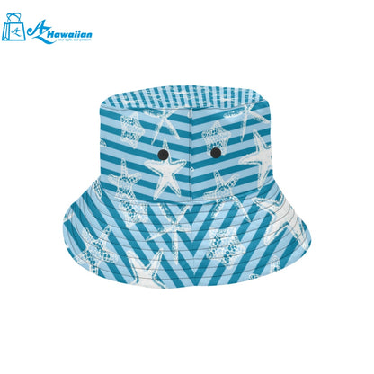 Starfish blue blackground Unisex Bucket Hat