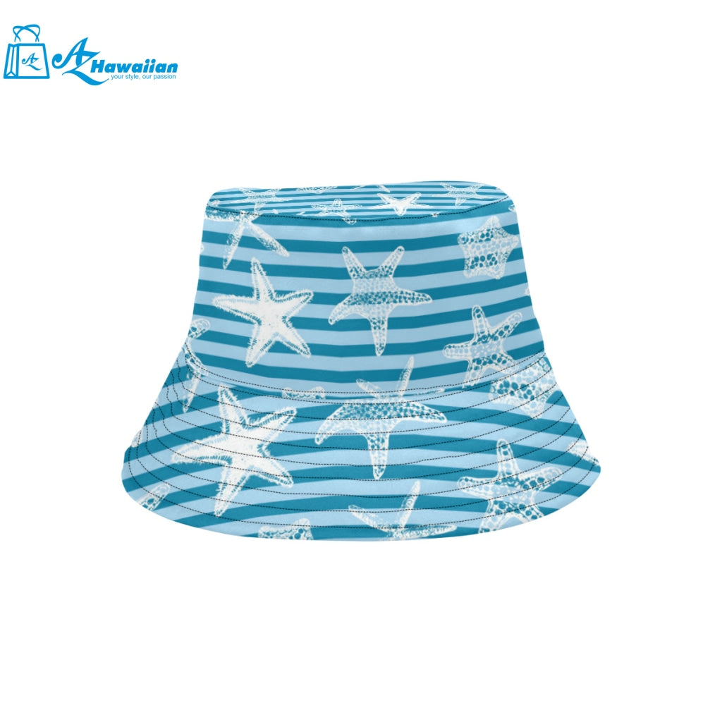 Starfish blue blackground Unisex Bucket Hat