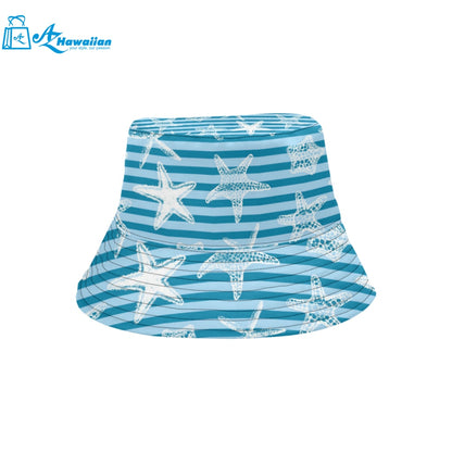 Starfish blue blackground Unisex Bucket Hat