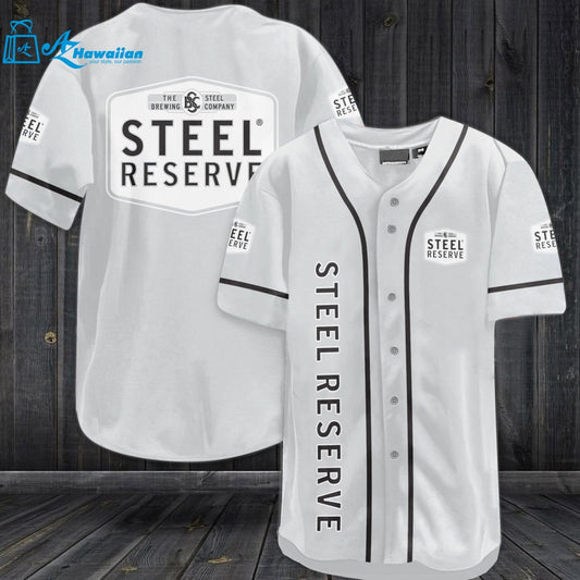 Steel Reserve All Over Print Unisex Baseball Jersey - Light Gray