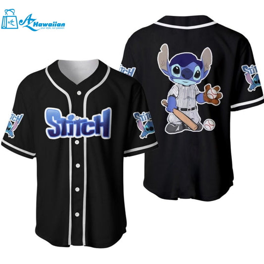 Stitch Disney Cartoon Graphics All Over Print Unisex Baseball Jersey 