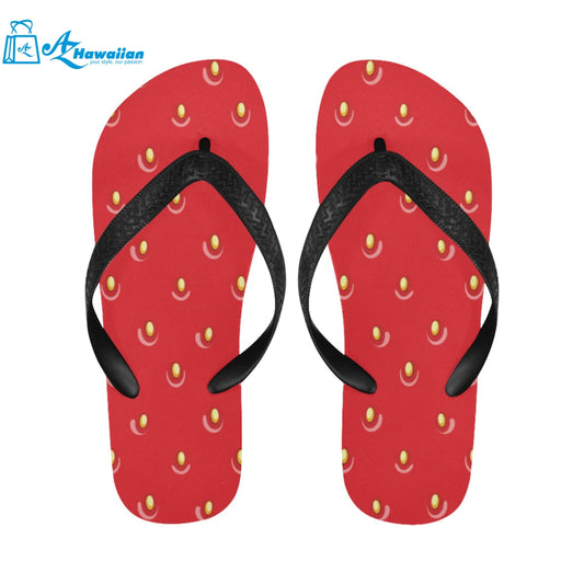 strawberry texture skin pattern Unisex Flip Flops