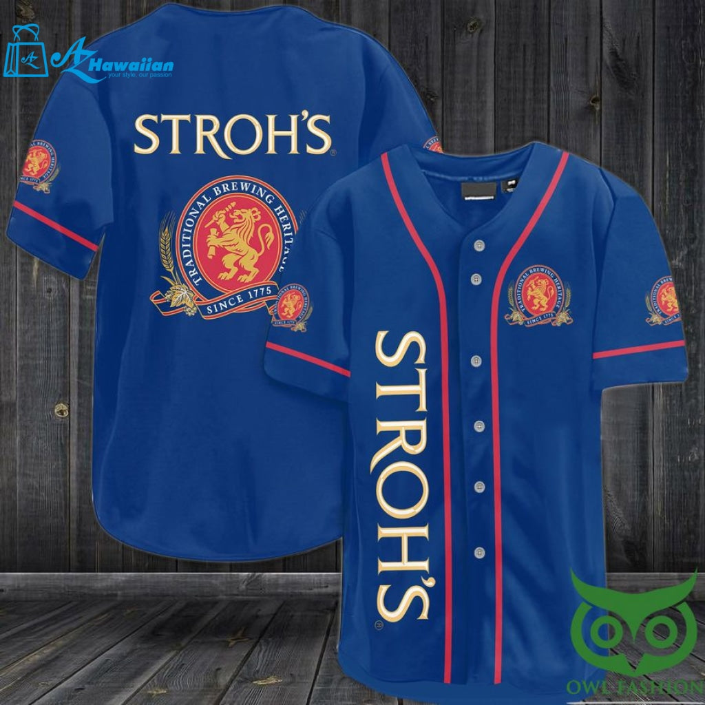 Strohs beer Baseball Jersey Shirt