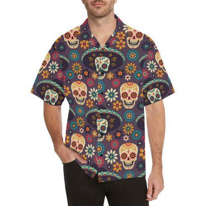 Sugar Skull Maxican Pattern Hawaiian Shirt