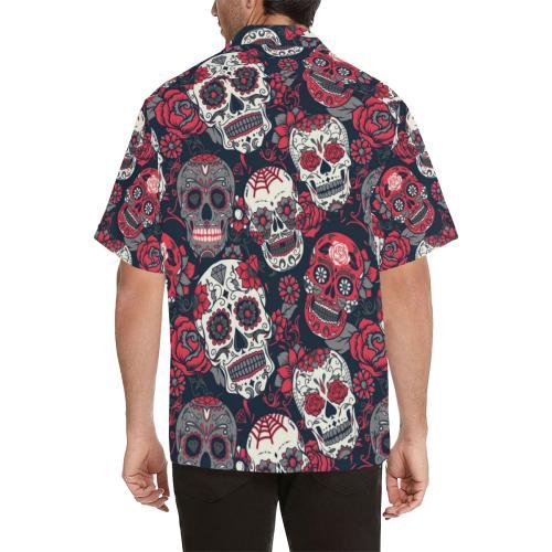 Sugar Skull Pattern Hawaiian Shirt
