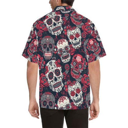 Sugar Skull Pattern Hawaiian Shirt