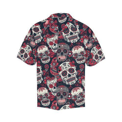 Sugar Skull Pattern Hawaiian Shirt