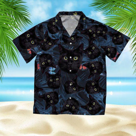 Tropical Black Cat Hawaiian Shirt | For Men & Women | Adult | HW4465