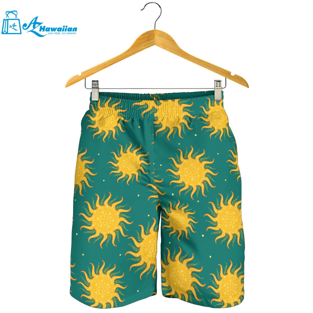 Sun Green Background Men Shorts