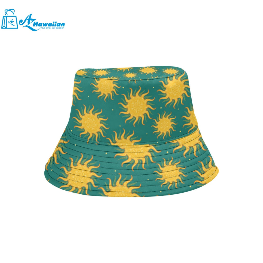 Sun green background Unisex Bucket Hat