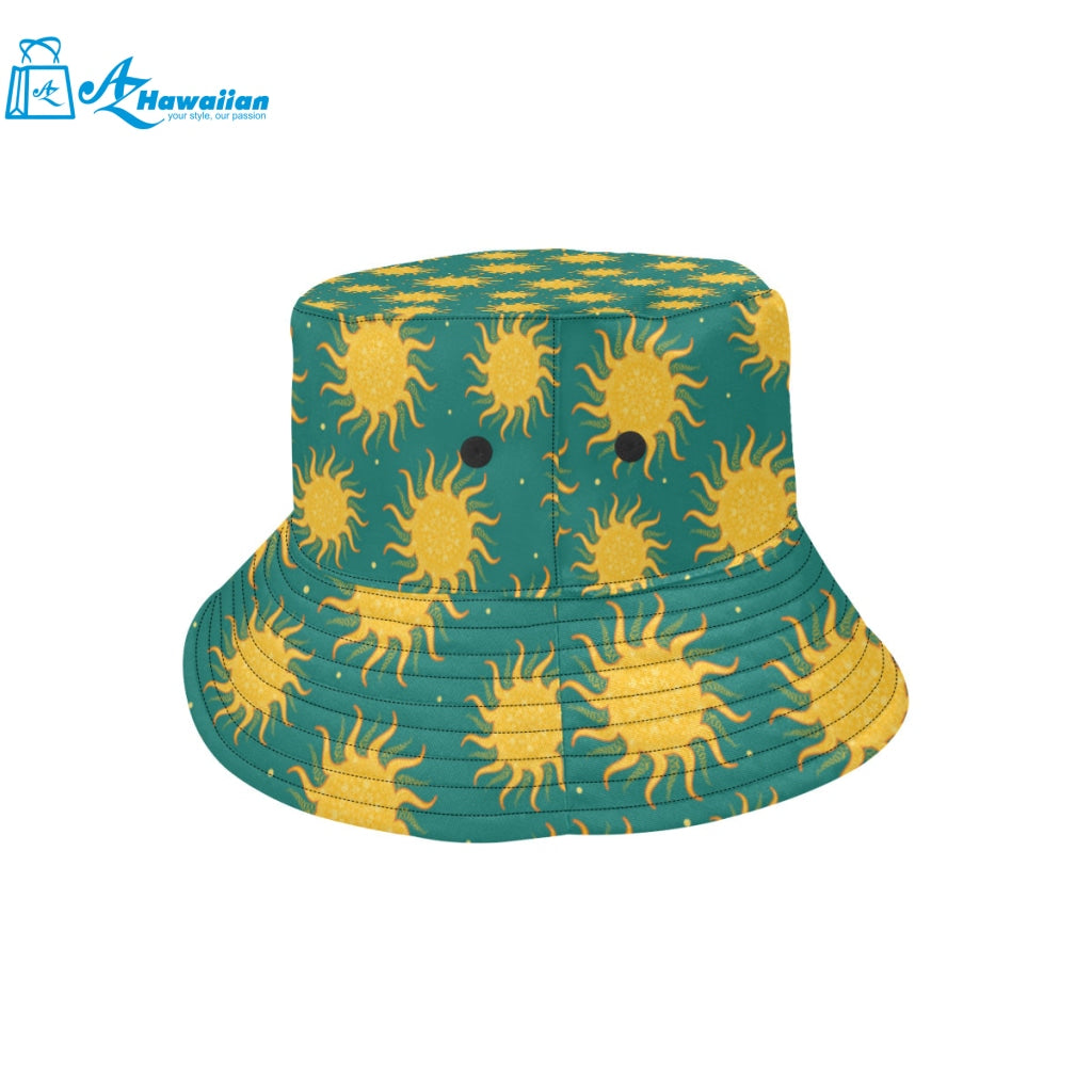 Sun green background Unisex Bucket Hat