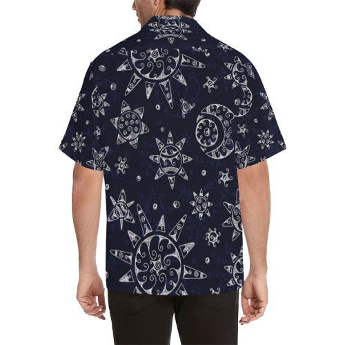 Sun Moon Pattern Hawaiian Shirt