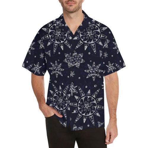 Sun Moon Pattern Hawaiian Shirt