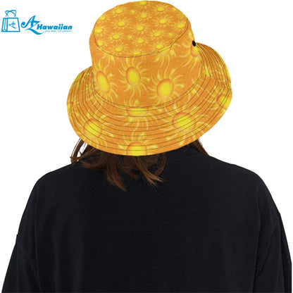 Sun orange background Unisex Bucket Hat