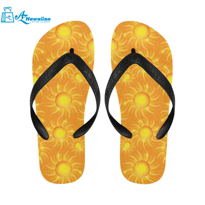 Sun orange background Unisex Flip Flops