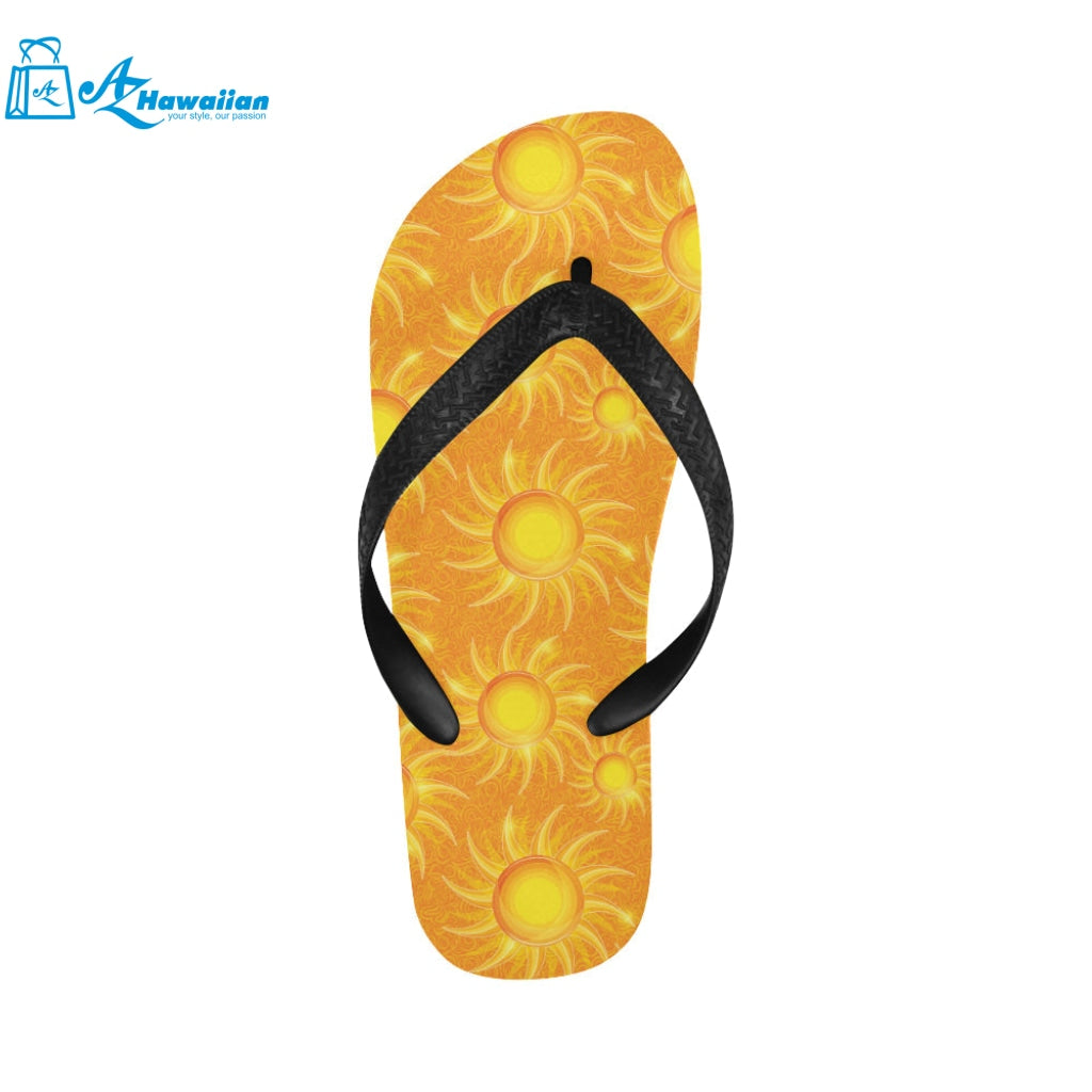 Sun orange background Unisex Flip Flops