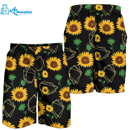 Sunflower Golden Polygonal Shapes Men Shorts