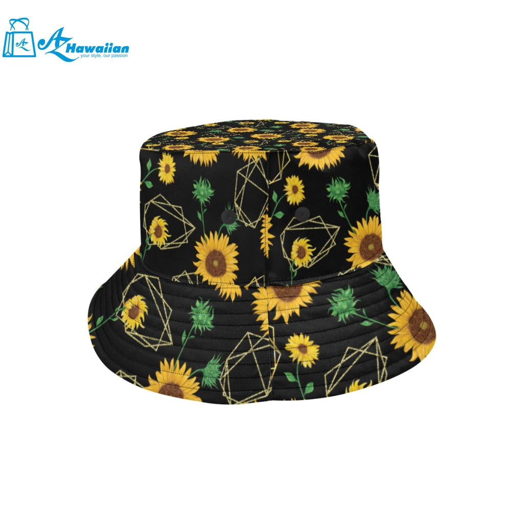 sunflower golden polygonal shapes Unisex Bucket Hat