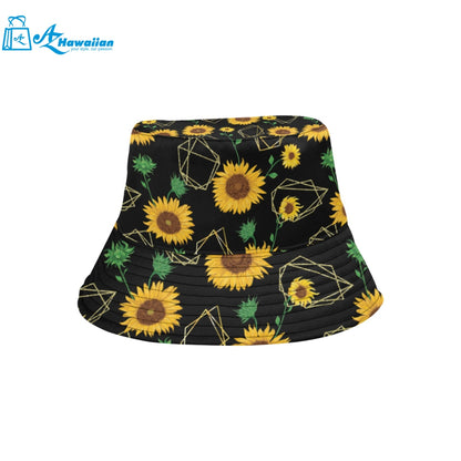 sunflower golden polygonal shapes Unisex Bucket Hat